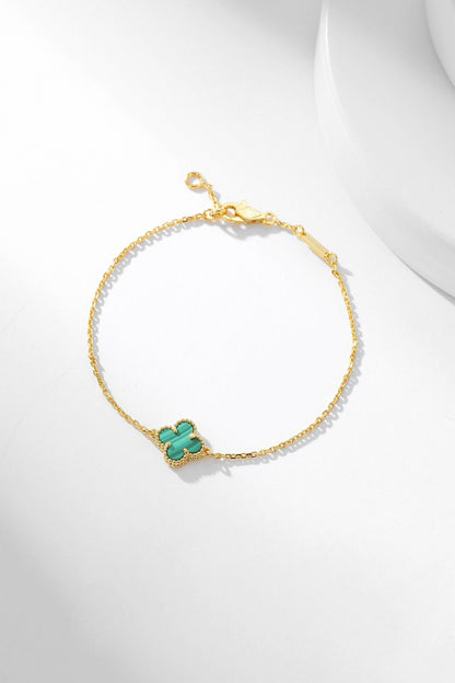 [vivabelle]CLOVER BRACELET MALACHITE 1 MOTIF
