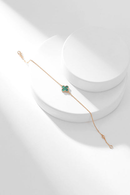 [vivabelle]CLOVER BRACELET MALACHITE 1 MOTIF