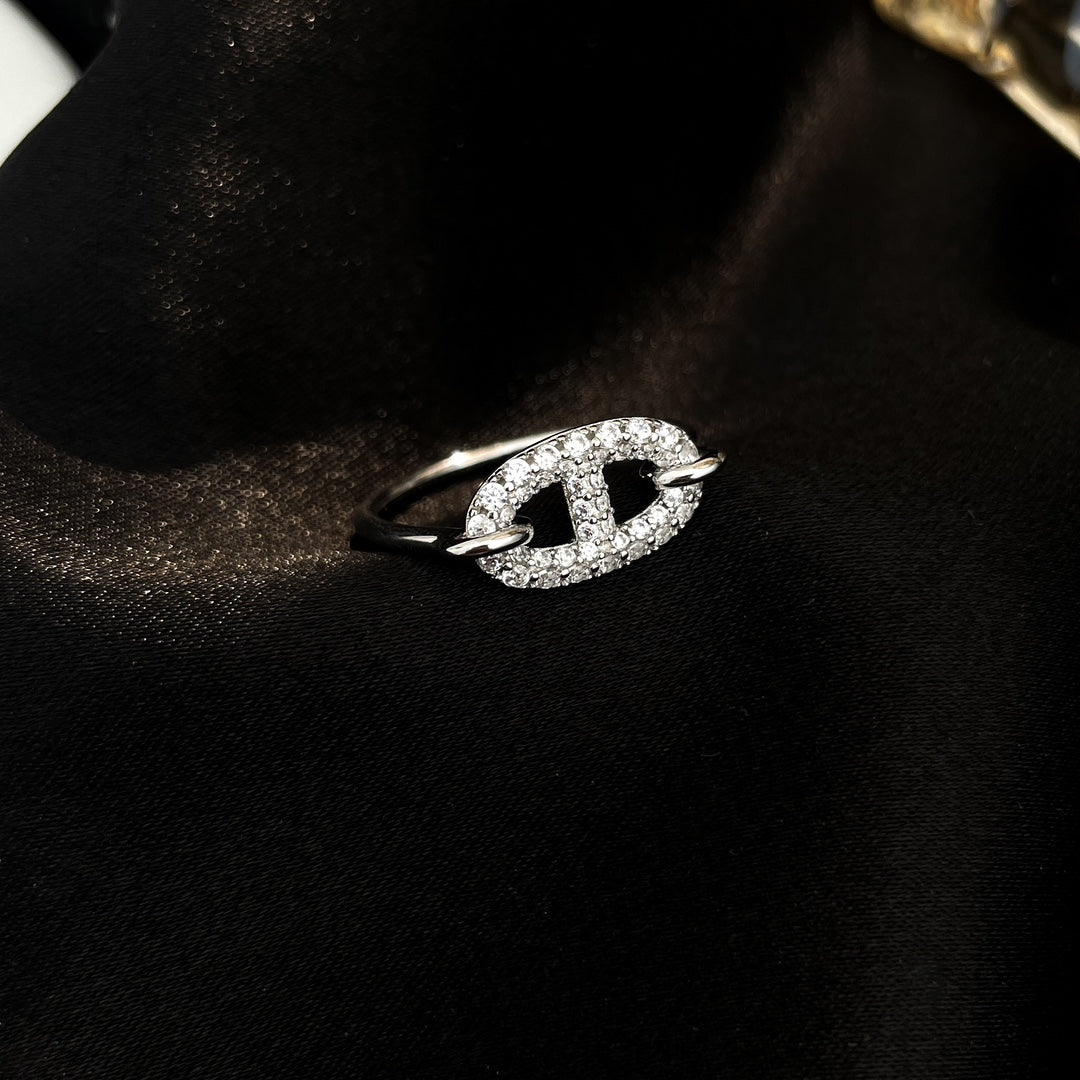 [vivabelle]RONDE SMALL SILVER DIAMOND RING