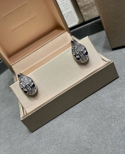 [vivabelle]SERPENT DIAMOND STUD EARRINGS