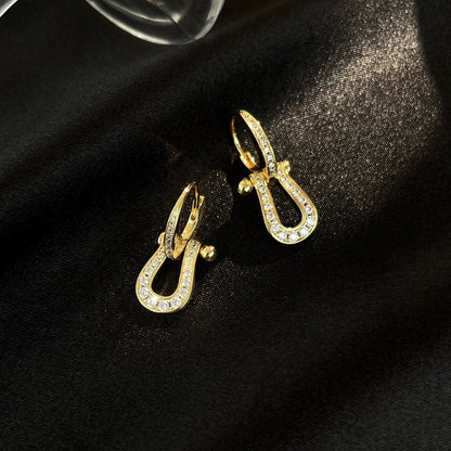 [vivabelle]FORCE 10 FULL DIAMOND DROP EARRINGS MEDIUM MODEL