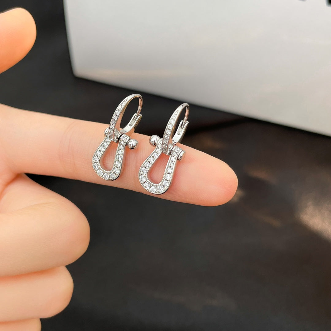 [vivabelle]FORCE 10 FULL DIAMOND DROP EARRINGS MEDIUM MODEL