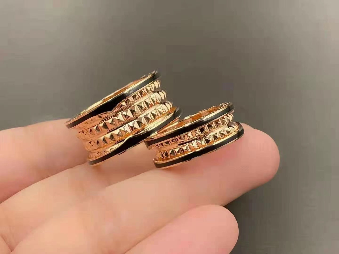 [vivabelle]ZERO 1 ROCK BLACK CERAMIC PINK GOLD LARGE MODEL