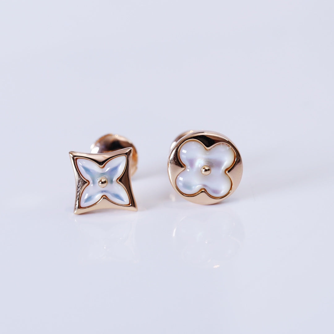 [vivabelle]STAR AND SUN PINK GOLD MOP STUD EARRINGS