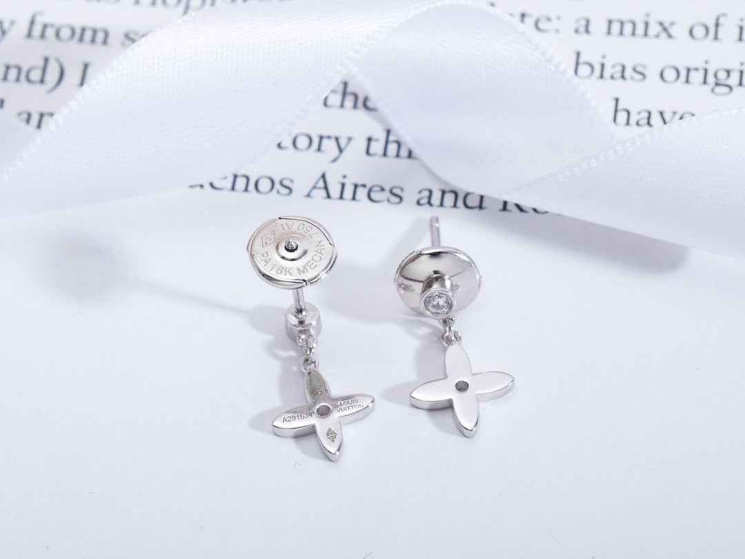 [vivabelle]VIDYLLE SILVER DIAMOND MINI DROP EARRINGS