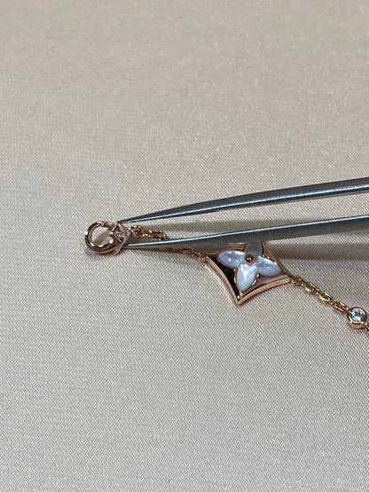 [vivabelle]STAR 4 MOTIF MOP DIAMOND PINK GOLD BRACELET