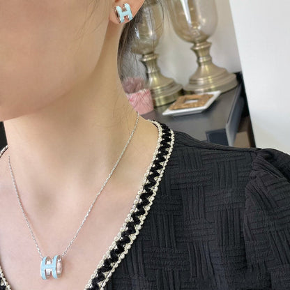 [vivabelle]POP H SKY BLUE NECKLACE