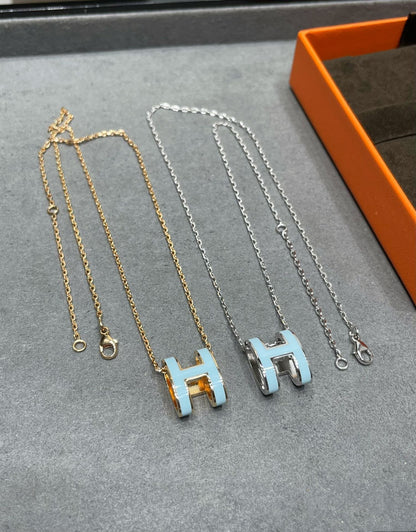 [vivabelle]POP H SKY BLUE NECKLACE