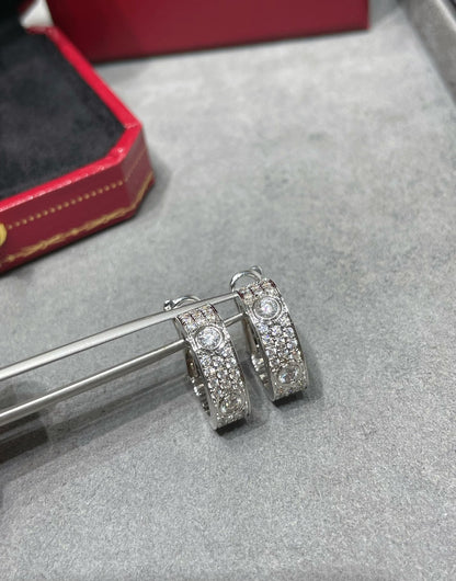 [vivabelle]LOVE 5.5MM DIAMOND PAVED EARRINGS