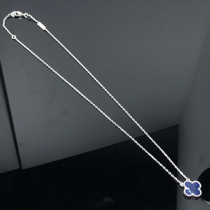 [vivabelle]CLOVER PIETERSITE SILVER LONG NECKLACE