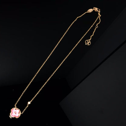 [vivabelle]COLOR BLOSSOM PINK MOP SUN GOLD NECKLACE