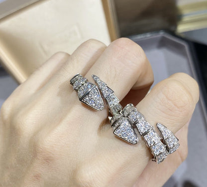[vivabelle]SERPENTI LARGE RING SILVER DIAMOND PAVED