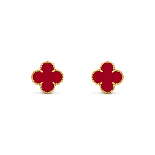 [vivabelle]CLOVER MEDIUM 1 MOTIFS CARNELIAN  EARRINGS