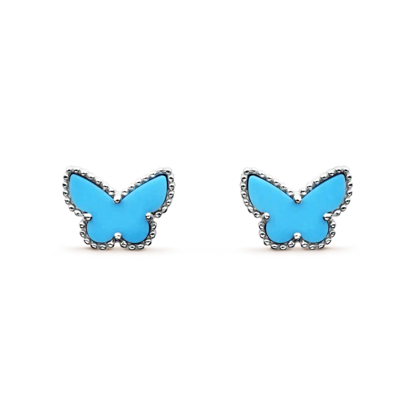 [vivabelle]BUTTERFLY TURQUOISE EARRINGS SILVER