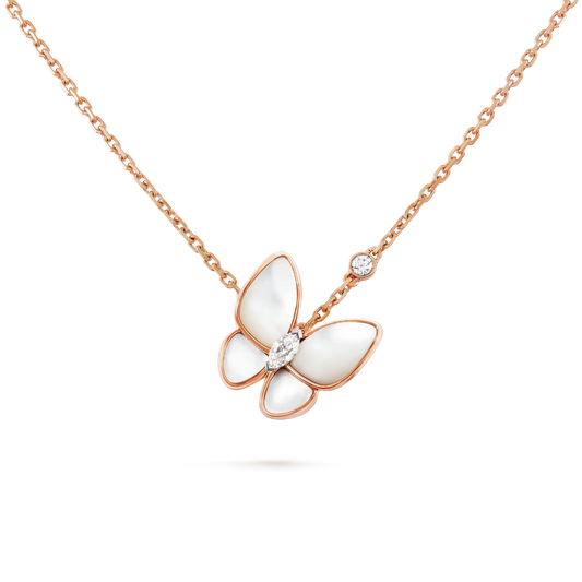 [vivabelle]BUTTERFLY MOP DIAMOND NECKLACE
