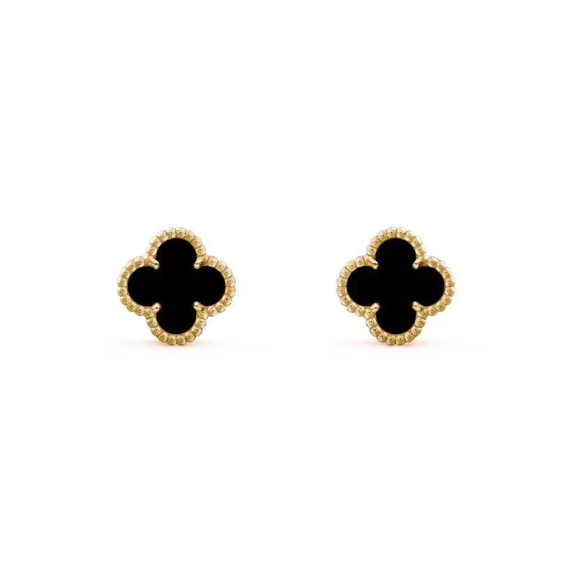 [vivabelle]CLOVER MINI 9.5MM BLACK MOP EARRINGS