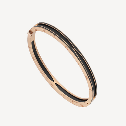 [vivabelle]ZERO 1 PINK GOLD WITH MATTE BLACK CERAMIC BRACELET