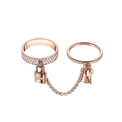 [vivabelle]HM KELLY CLOCHETTE DOUBLE RING IN  WITH DIAMONDS