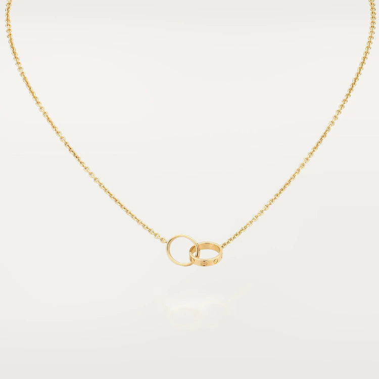 [vivabelle]LOVE NECKLACE DOUBLE RING GOLD