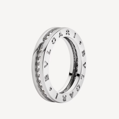 [vivabelle]ZERO 1 ONE-BAND PAVED DIAMONDS ON THE SPIRAL RING