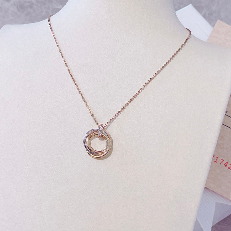 [vivabelle]TRINITY NECKLACE GOLD  DIAMONDS