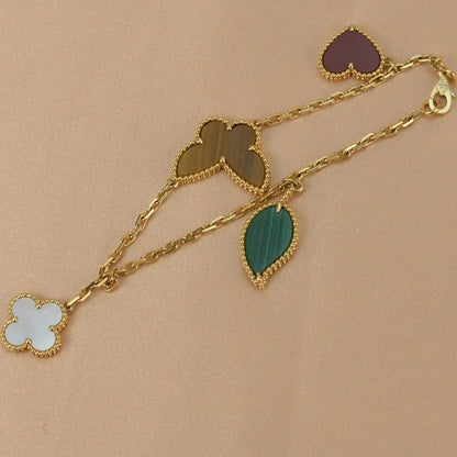 [vivabelle]LUCKY SPRING 5 MOTIF GOLD BRACELET