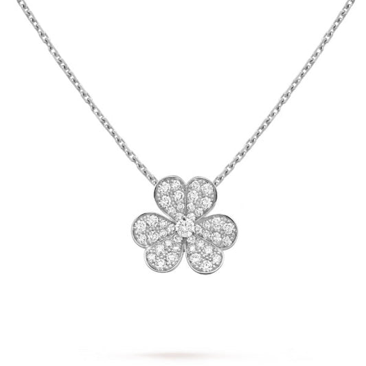 [vivabelle]CLOVER DIAMOND NECKLACE SILVER