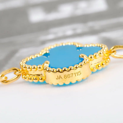 [vivabelle]CLOVER 5 MOTIFS TURQUOISE BRACELET