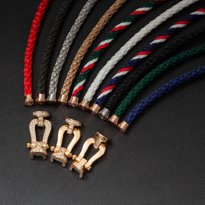 [vivabelle]FORCE LARGE HORSESHOE FULL DIAMOND BRACELET ROSE GOLD