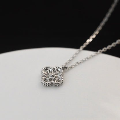 [vivabelle]CLOVER MINI 9.5MM PENDANT DIAMOND NECKLACE
