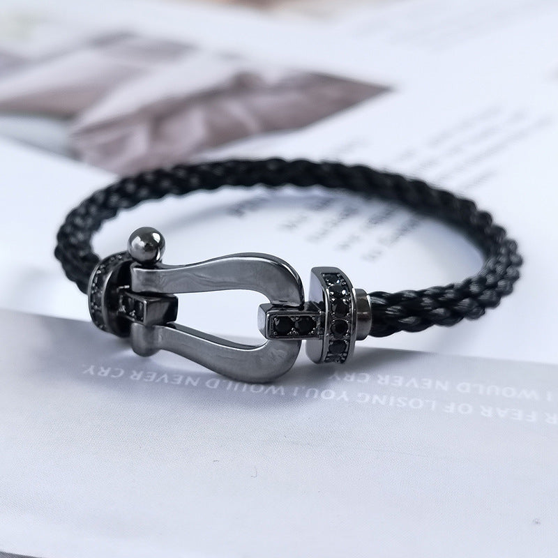 [vivabelle]FORCE LARGE SERIES HORSESHOE BLACK SAMURAI BRACELET