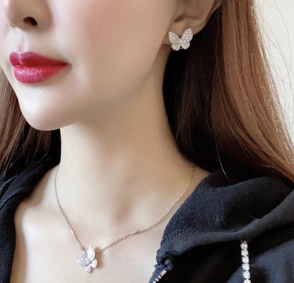 [vivabelle]BUTTERFLY ALL DIAMOND EARRINGS