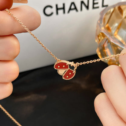 [vivabelle]LUCKY  CARNELIANS LADYBUG NECKLACE