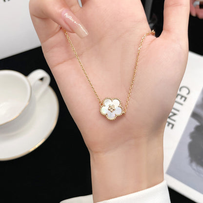 [vivabelle]LUCKY WHITE MOP PLUM BLOSSOM  BRACELET
