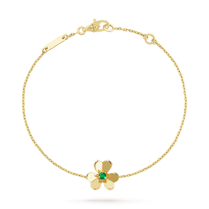 [vivabelle]FRIVOLE GOLD FLOWER PINK MALACHITE BRACELET