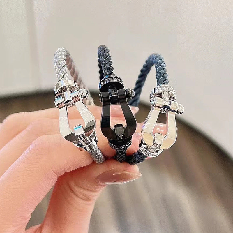 [vivabelle]FORCE LARGE HORSESHOE NO DIAMOND BRACELET SILVER