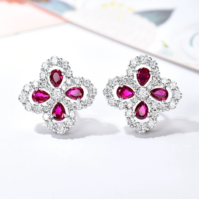 [vivabelle]LOOP EARRINGS FULL MOTIF DIAMOND 16MM