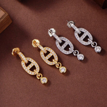 [vivabelle]HM CHAINE DIAMOND EARRINGS