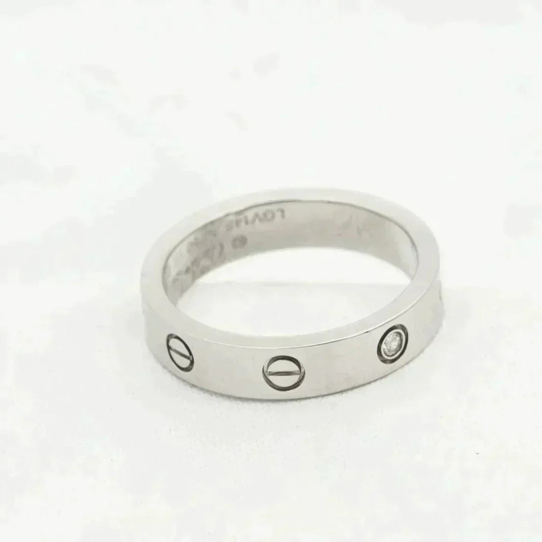 [vivabelle]LOVE RING 4MM 1 DIAMOND SILVER