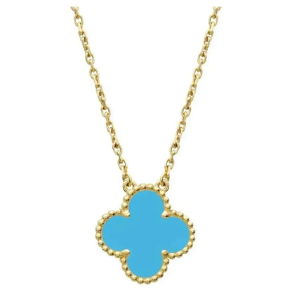 [vivabelle]CLOVER 15MM VINTAGE TURQUOISE NECKLACE