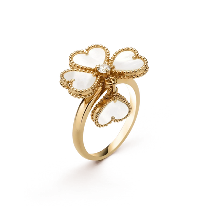 [vivabelle]SWEET CLOVER WHITE MOP RING