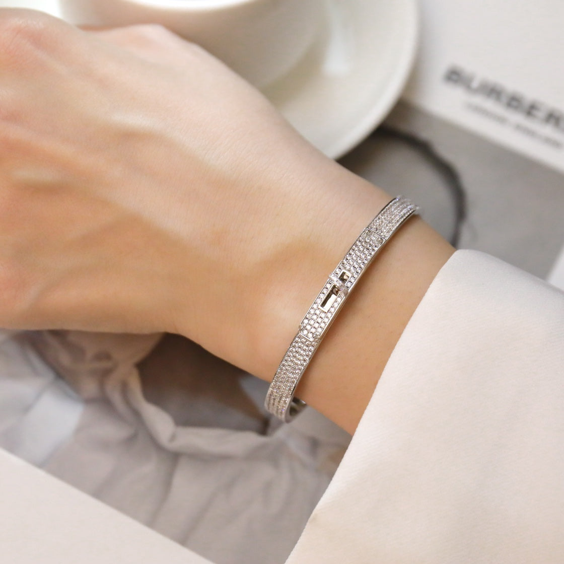 [vivabelle]KELLY BRACELET DIAMOND PAVED