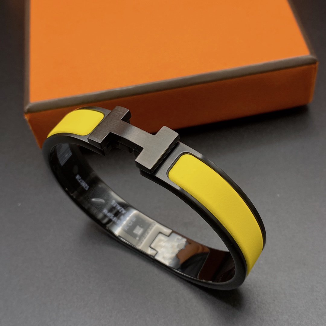 [vivabelle]CLIC HM SO BLACK YELLOW BRACELET