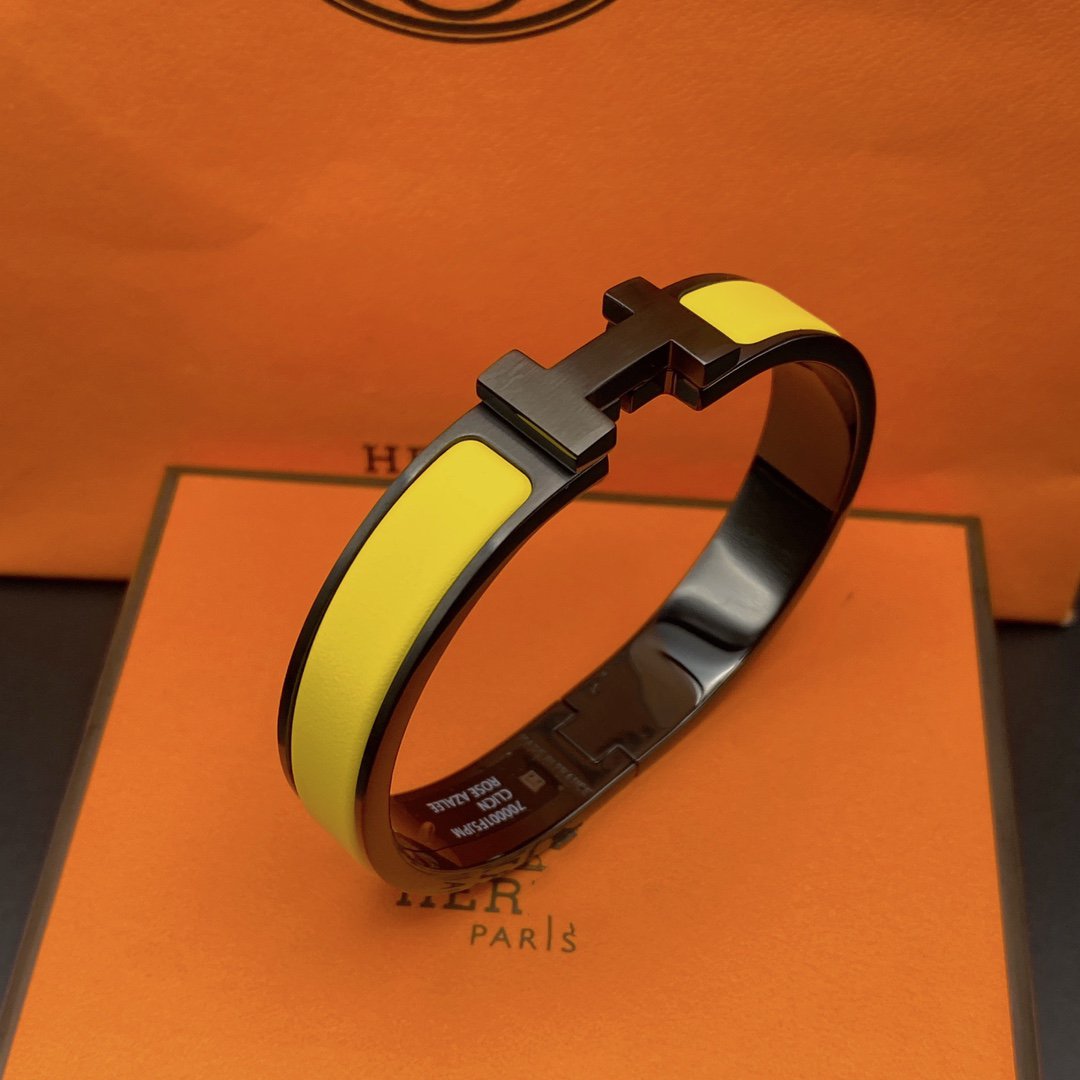 [vivabelle]CLIC HM SO BLACK YELLOW BRACELET