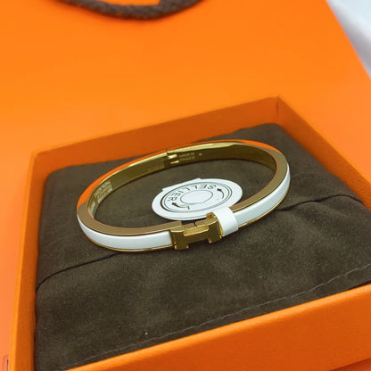 [vivabelle]CLASSIC HM CLIC WHITE 8MM ENAMEL BRACELET