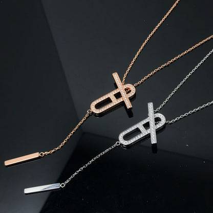 [vivabelle]HM NECKLACE PLATINUM ROSE GOLD DIAMOND