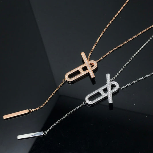 [vivabelle]HM NECKLACE PLATINUM ROSE GOLD DIAMOND