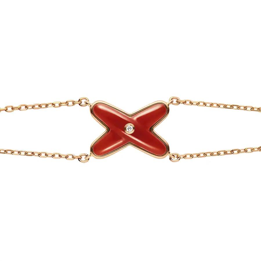 [vivabelle]JEUX BRACELET CARNELIAN PINK GOLD 1 DIAMOND