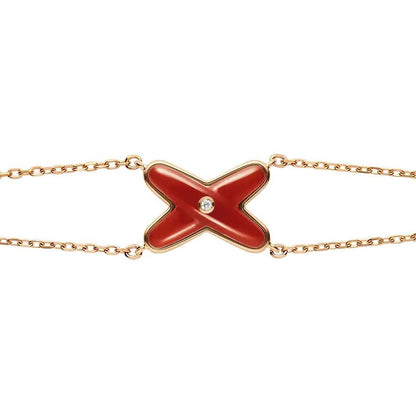 [vivabelle]JEUX BRACELET CARNELIAN PINK GOLD 1 DIAMOND