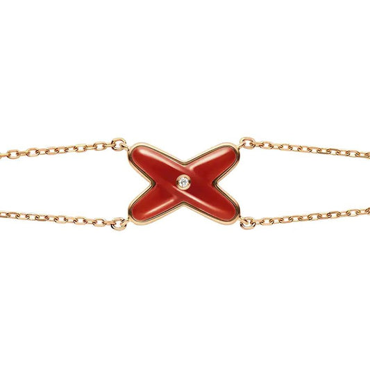 [vivabelle]JEUX BRACELET CARNELIAN PINK GOLD 1 DIAMOND